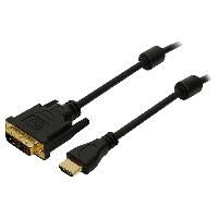 Connectique - Alimentation Cable DVI-D -18+1- male HDMI male 2m - Noir