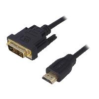 Connectique - Alimentation Cable DVI-D -18+1- male HDMI male 3m - Noir