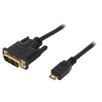 Connectique - Alimentation Cable DVI-D -18+1- male mini HDMI male 1m - Noir