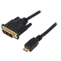 Connectique - Alimentation Cable DVI-D -18+1- male mini HDMI male 2m - Noir