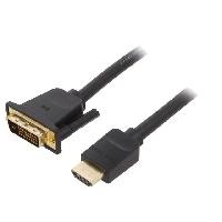Connectique - Alimentation Cable DVI-D -18-1- prise male HDMI prise male Full HD 1m - Noir