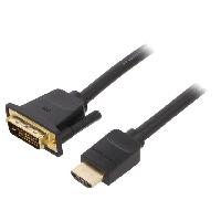 Connectique - Alimentation Cable DVI-D -18-1- prise male HDMI prise male Full HD 5m - Noir