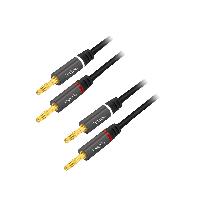 Connectique - Alimentation Cable fiche banane 4mm des deux cotes 3m - Noir Connectique - Alimentation Cable fiche banane 4mm des deux cotes 3m - Noir