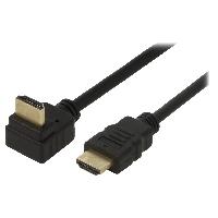 Connectique - Alimentation Cable HDCP 2.2 HDMI 2.0 male 270o 0.5m noir