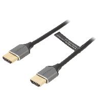 Connectique - Alimentation Cable HDCP 2.2 HDMI 2.0 male des deux cotes 0.75m gris