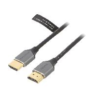 Connectique - Alimentation Cable HDCP 2.2 HDMI 2.0 male des deux cotes 2m - gris