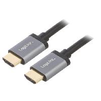Connectique - Alimentation Cable HDCP HDMI 2.0 male des deux cotes 1m - Noir