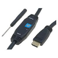Connectique - Alimentation Cable HDMI 1.3 prise male des deux cotes avec amplificateur 15m - Noir