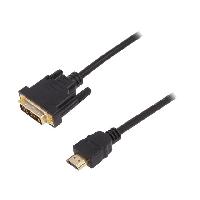 Connectique - Alimentation Cable HDMI 1.4 DVI-D -18+1- prise male HDMI prise male 5m - Noir