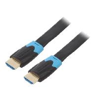 Connectique - Alimentation Cable- HDMI 1.4- HDMI prise.de deux cotes- PVC- 5m- noir- 28AWG