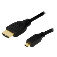 Connectique - Alimentation Cable HDMI 1.4 male micro HDMI prise male 2m - Noir