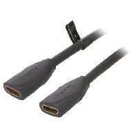 Connectique - Alimentation Cable HDMI 2.0 femelle des deux cotes 4K 3D UHD 0.5m - Noir