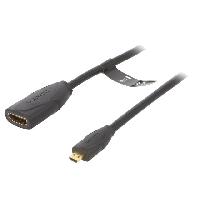 Connectique - Alimentation Cable HDMI 2.0 femelle micro HDMI prise male 4K 3D UHD 1m - Noir
