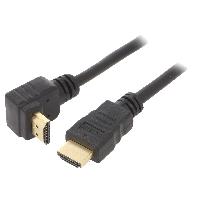 Connectique - Alimentation Cable HDMI 2.0 male 90o 3m noir