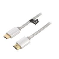 Connectique - Alimentation Cable HDMI 2.0 prise male des deux cotes UHD 4K 3D 0.75m - Noir