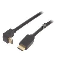 Connectique - Alimentation Cable HDMI 2.0 prise male HDMI prise male 270o UHD 4K 3D 3m - Noir