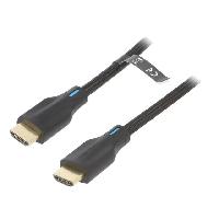 Connectique - Alimentation Cable HDMI 2.1 prise male des deux cotes 4K 3D UHD 8K DTS-HD-Dolby-True HD 1m - Noir