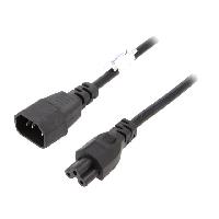 Connectique - Alimentation Cable- IEC C14 male.IEC C5 femelle- 1.5m- noir- PVC- 3G0.5mm2