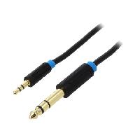 Connectique - Alimentation Cable Jack 3.5mm 3pin Male vers Jack 6.3mm Male 2m