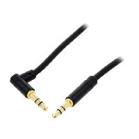 Connectique - Alimentation Cable Jack 3.5mm 3pin Male vers Male angulaire 0.5m