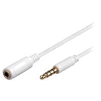 Connectique - Alimentation Cable Jack 3.5mm 4pin Femelle vers Jack 3.5mm 4pin male 5m blanc
