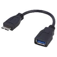 Connectique - Alimentation Cable- OTG.USB 3.0- USB A socle.USB B micro prise- nickele- noir