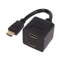 Connectique - Alimentation Cable repartiteur en Y HDMI FULL HD 3D 0.2m - Noir