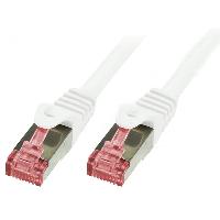 Connectique - Alimentation Cable reseau blanc 0.25m SFTP blinde RJ45 cat6