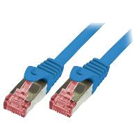 Connectique - Alimentation Cable reseau bleu 0.50m SFTP blinde RJ45 cat6