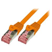 Connectique - Alimentation Cable reseau orange 0.25m SFTP blinde RJ45 cat6
