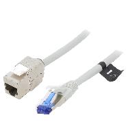 Connectique - Alimentation Cable reseau RJ45 male S-FTP 6a gris 1m