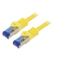 Connectique - Alimentation Cable reseau RJ45 male S-FTP Cat 6a jaune - 0.25m