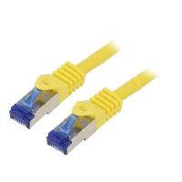 Connectique - Alimentation Cable reseau RJ45 male S-FTP Cat 6a jaune - 10m
