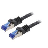 Connectique - Alimentation Cable reseau RJ45 male S-FTP Cat 6a noir - 0.25m