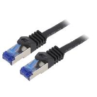Connectique - Alimentation Cable reseau RJ45 male S-FTP Cat 6a noir- 1m