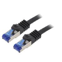 Connectique - Alimentation Cable reseau RJ45 male S-FTP Cat 6a noir- 5m