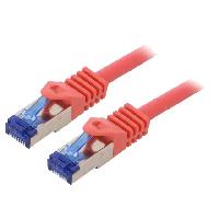 Connectique - Alimentation Cable reseau RJ45 male S-FTP Cat 6a rouge- 0.5m