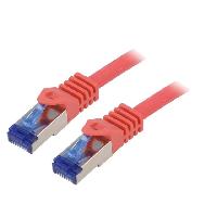 Connectique - Alimentation Cable reseau RJ45 male S-FTP Cat 6a rouge- 10m