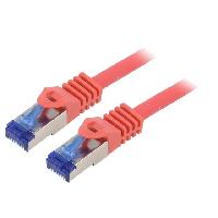 Connectique - Alimentation Cable reseau RJ45 male S-FTP Cat 6a rouge- 1m
