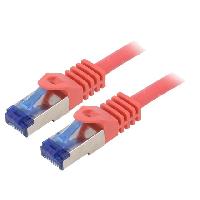 Connectique - Alimentation Cable reseau RJ45 male S-FTP Cat 6a rouge- 2m