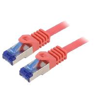 Connectique - Alimentation Cable reseau RJ45 male S-FTP Cat 6a rouge- 3m