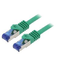 Connectique - Alimentation Cable reseau RJ45 male S-FTP Cat 6a vert- 0.5m
