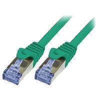 Connectique - Alimentation Cable reseau RJ45 male S-FTP Cat 6a vert- 0.5m