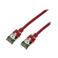 Connectique - Alimentation Cable reseau RJ45 male U-FTP Cat.6a rouge - 3m