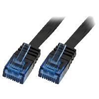 Connectique - Alimentation Cable reseau RJ45 male U-UTP Cat 5e noir - 10m CP0139B plat