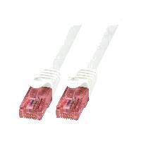 Connectique - Alimentation Cable reseau RJ45 male U-UTP Cat 6 blanc- 1.5m