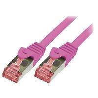 Connectique - Alimentation Cable reseau rose 0.50m SFTP blinde RJ45 cat6