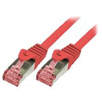 Connectique - Alimentation Cable reseau rouge 0.25m SFTP blinde RJ45 cat6