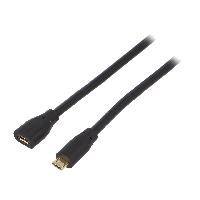 Connectique - Alimentation Cable USB 2.0 port USB B micro USB B micro prise male 3m - Noir