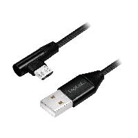 Connectique - Alimentation Cable USB 2.0 USB A male USB B micro male angulaire 0.3m - Noir